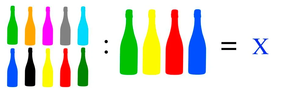 Simple mathematical and arithmetic calculation exercises Stock Illustration