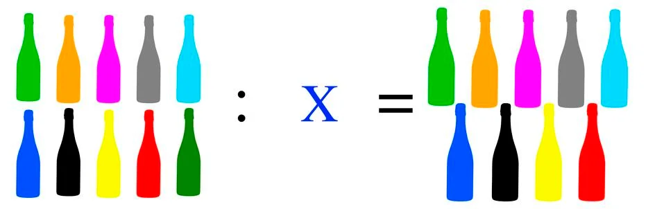 Simple mathematical exercises with coloured objects Illustrazione stock