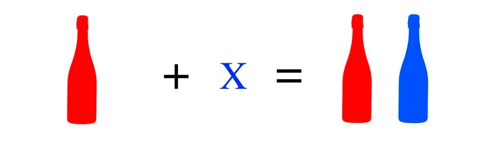 Simple mathematical exercises with coloured objects Illustrazione stock