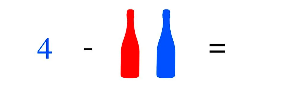 Simple mathematical problems, addition, subtraction, multiplication and divis Stock Illustration