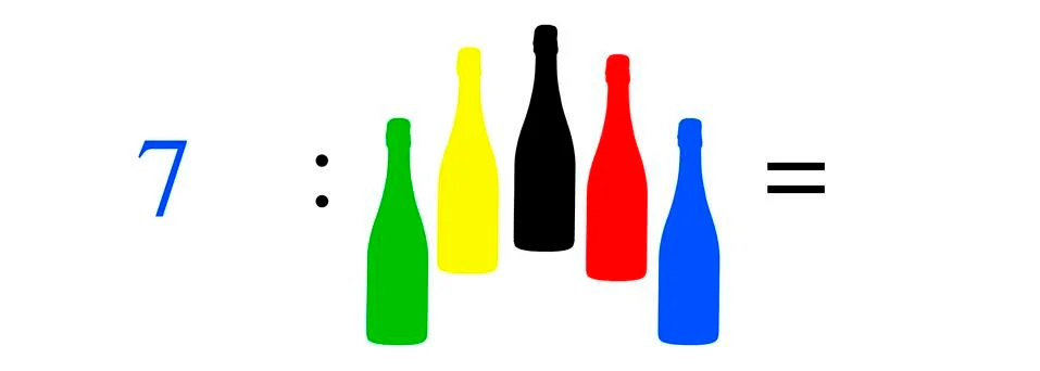 Simple mathematical problems, addition, subtraction, multiplication and divis Illustrazione stock