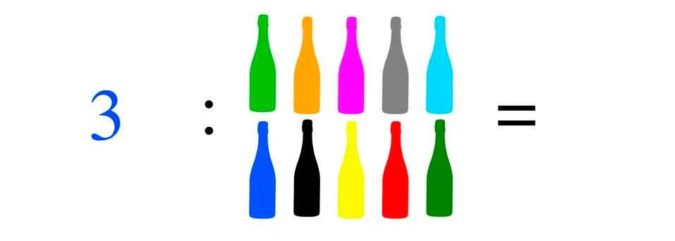 Simple mathematical problems, addition, subtraction, multiplication and divis Illustrazione stock