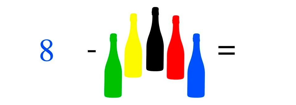 Simple mathematical problems, addition, subtraction, multiplication and divis Stock Illustration