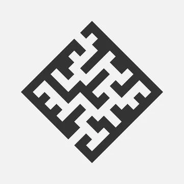 Simple maze or labyrinth icon or symbol Stock Illustration