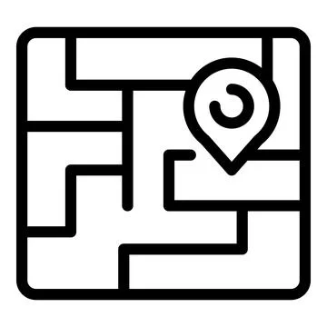 Simple maze with solution path icon Illustrazione stock