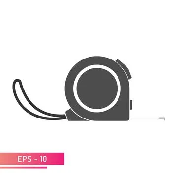 A simple measuring tape with a flexible strap. Solid design. On a white Stock Illustration