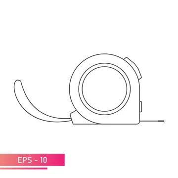 A simple measuring tape with a flexible strap. Linear design. On a white Stock Illustration