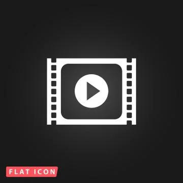 Simple Media player flat icon Stock Illustration