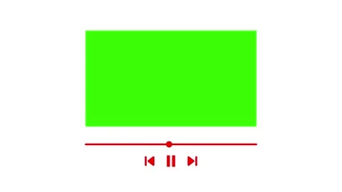 Simple media player interface with green screen for easy content replacemen.. Stock Footage 329145195