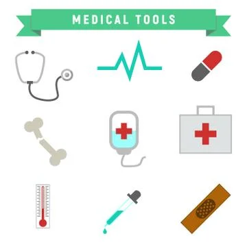 Simple Medical Tools Package Stock Illustration