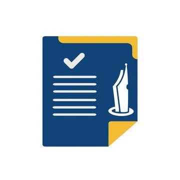 Simple memo and pen button application icon and logo vector Stock Illustration