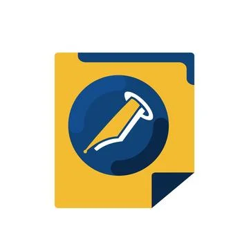 Simple memo and pen button application icon and logo vector Illustrazione stock