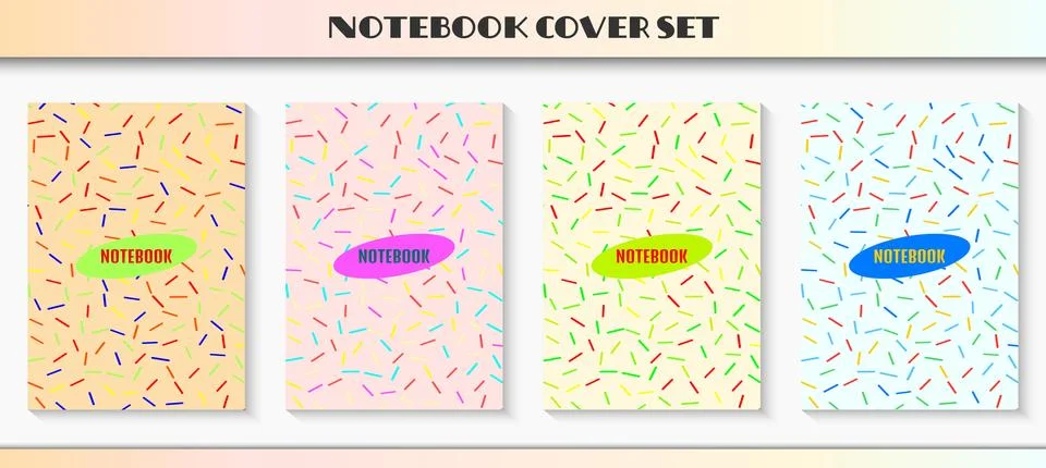 Simple memphis vector notebook set Stock Illustration
