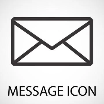 Simple message envelope line art icon, vector Stock Illustration