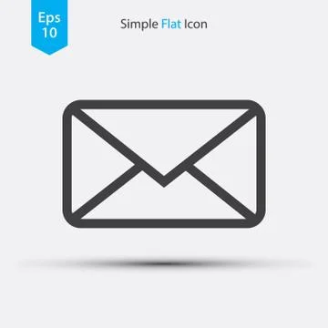Simple Message Mail Icon. Flat Design Style. Vector Illustration 库存插图