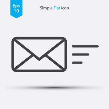 Simple Message Mail Icon. Flat Design Style. Vector Illustration 库存插图