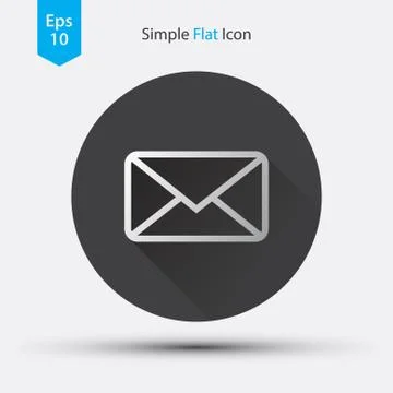 Simple Message Mail Icon. Flat Design Style. Vector Illustration 库存插图