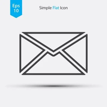 Simple Message Mail Icon. Flat Design Style. Vector Illustration 库存插图
