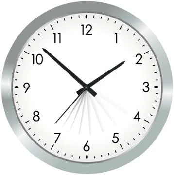 Simple metal analogue clock Stock-Illustration