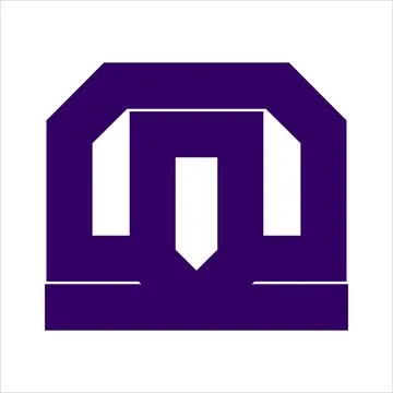 Simple MI, MT, MO initials simple geometric logo Stock Illustration