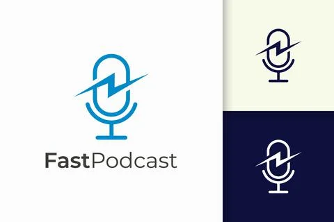 Simple mic logo represent record or audio for podcast Stock Illustration