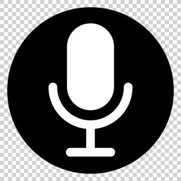 Simple microphone circular icon, voice search sign Stock Illustration
