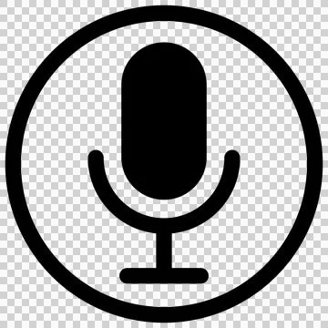 Simple microphone circular icon, voice search sign Stock Illustration