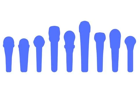 Simple microphone illustration design set Stock Illustration