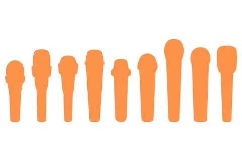 Simple microphone illustration design set Stock Illustration