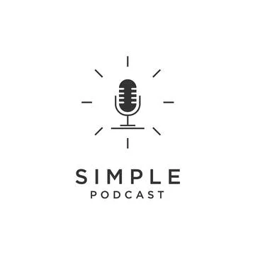Simple microphone for podcast logo design Stock Illustration