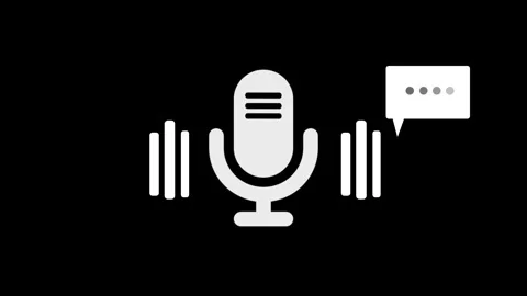 Simple Microphone Signal Animation with Minimal Sound Frequency Waves Stock Footage 311735457