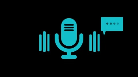 Simple Microphone Signal Animation with Minimal Sound Frequency Waves Stock Footage 311735537