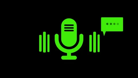 Simple Microphone Signal Animation with Minimal Sound Frequency Waves Stock Footage 311735552