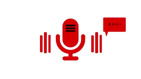 Simple Microphone Signal Animation with Minimal Sound Frequency Waves Stock Footage 311735581