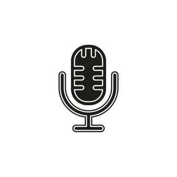 Simple Microphone Vector Icon Stock Illustration