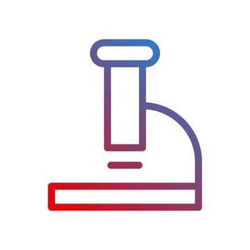 Simple Microscope Icon with Gradient and White Background Stock Illustration