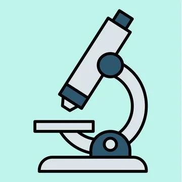 Simple microscope icon on soft pastel background. Minimalist design highlig.. Ilustração Stock
