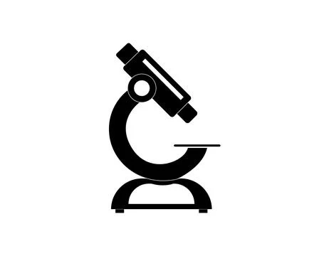 Simple microscope line icon. Stroke pictogram Stock Illustration