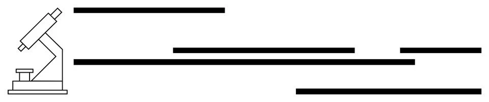 Simple Microscope Outline with Horizontal Lines for Science and Education 스톡 일러스트