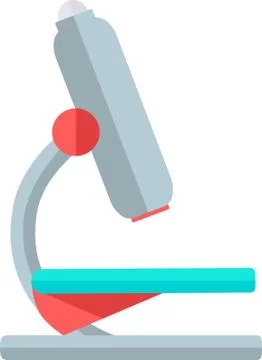 Simple microscope vector illustration in flat style. Stock Illustration
