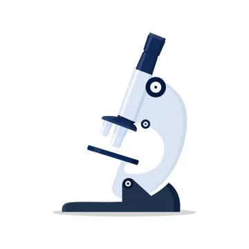 Simple microscope vector illustration in flat style viewing germs Illustrazione stock