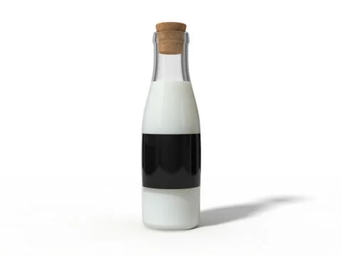 Simple milk bottle with cork Stock Illustration