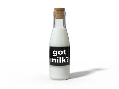 Simple milk bottle with cork Stock Illustration