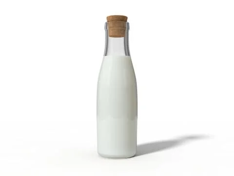 Simple milk bottle with cork Stock Illustration