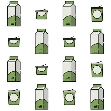 Simple Milk package icon pattern. Seamless product Stock Illustration