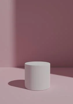 Simple, Minimal 3D Render Light, Pastel Pink Background for Product Display w Stock Illustration