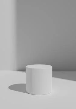 Simple, Minimal 3D Render White, Light Gray Background for Product Display wi Stock Illustration