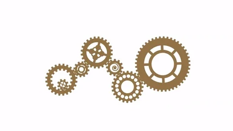 Simple Minimal animation gears Stock Footage 80144520