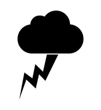 Simple, minimal, black thunder icon 스톡 일러스트
