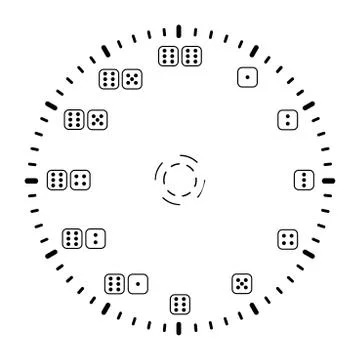 Simple minimal clock design dial plate. Vector illustration on white background Stock Illustration